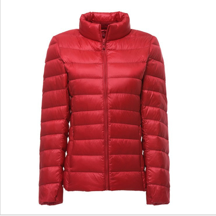Women's Style Lightweight Down Standing Collar Basic Jackets