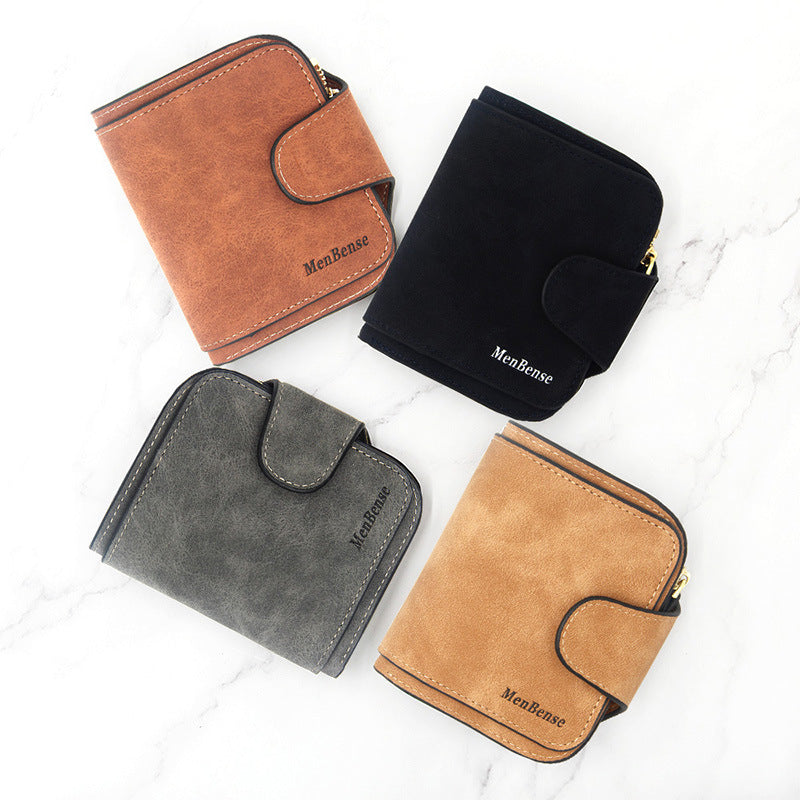Women's Short Korean Matte Leather Cute Refreshing Ladies Wallets