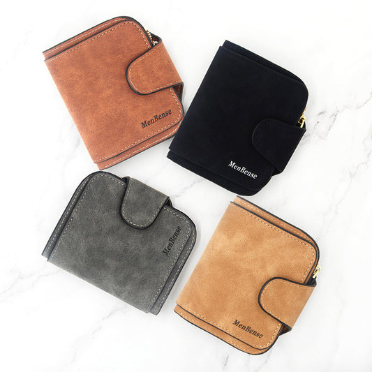 Women's Short Korean Matte Leather Cute Refreshing Ladies Wallets