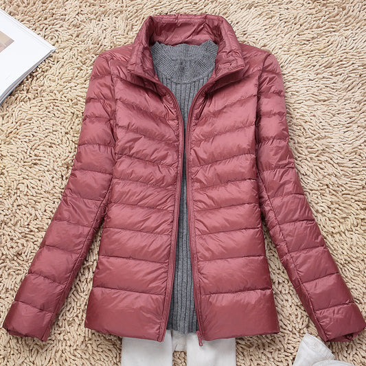Women's Style Lightweight Down Standing Collar Basic Jackets