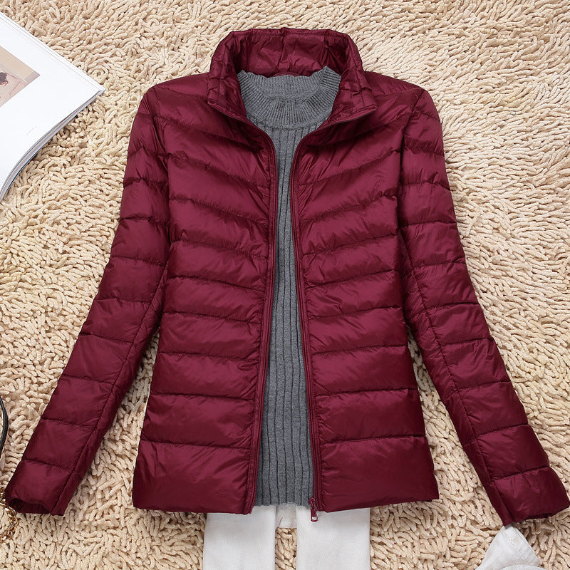 Women's Style Lightweight Down Standing Collar Basic Jackets