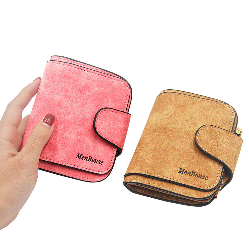 Women's Short Korean Matte Leather Cute Refreshing Ladies Wallets