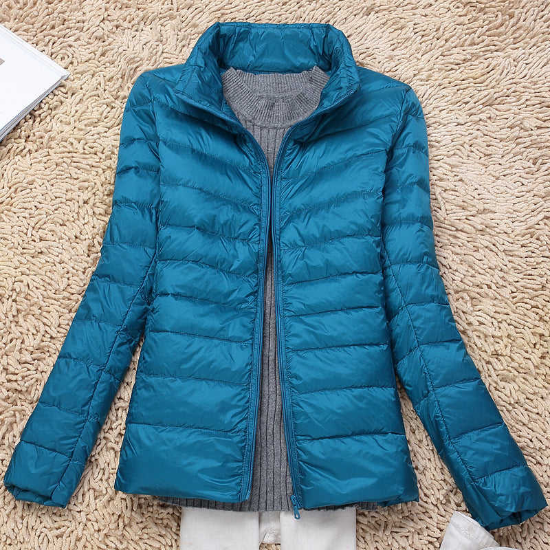 Women's Style Lightweight Down Standing Collar Basic Jackets
