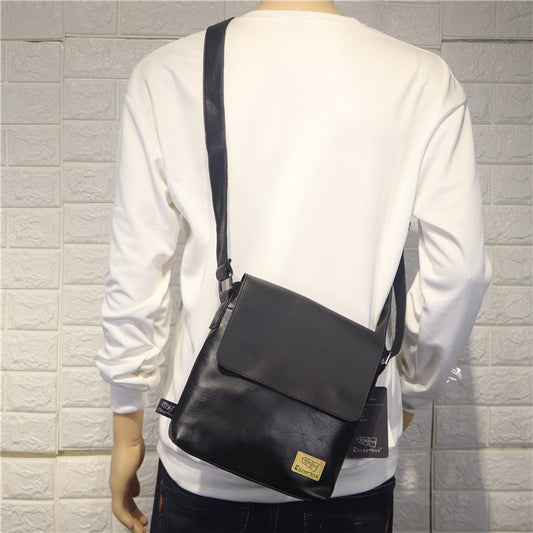 Men's Green Trendy Vertical Style Flip Men's Shoulder Bags