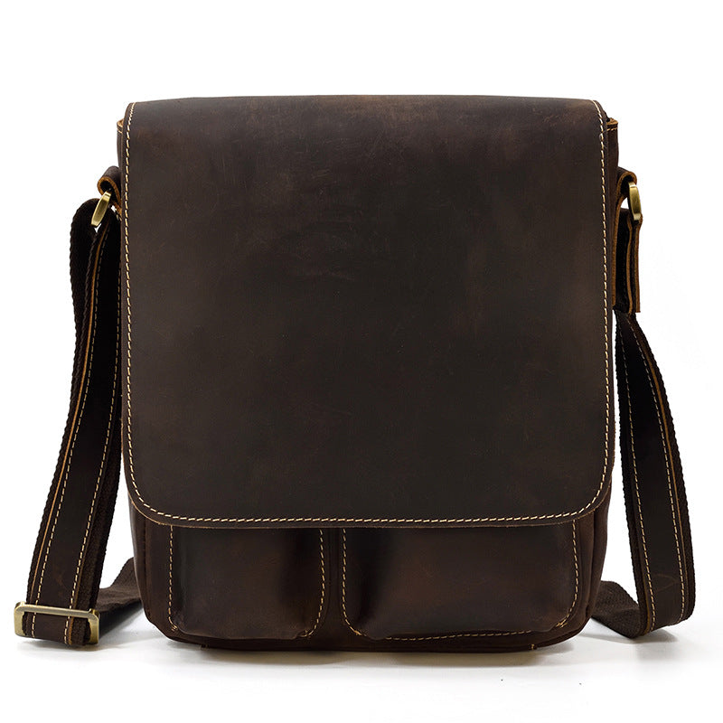 Men's Leather Crazy Horse First Layer Cowhide Men's Shoulder Bags