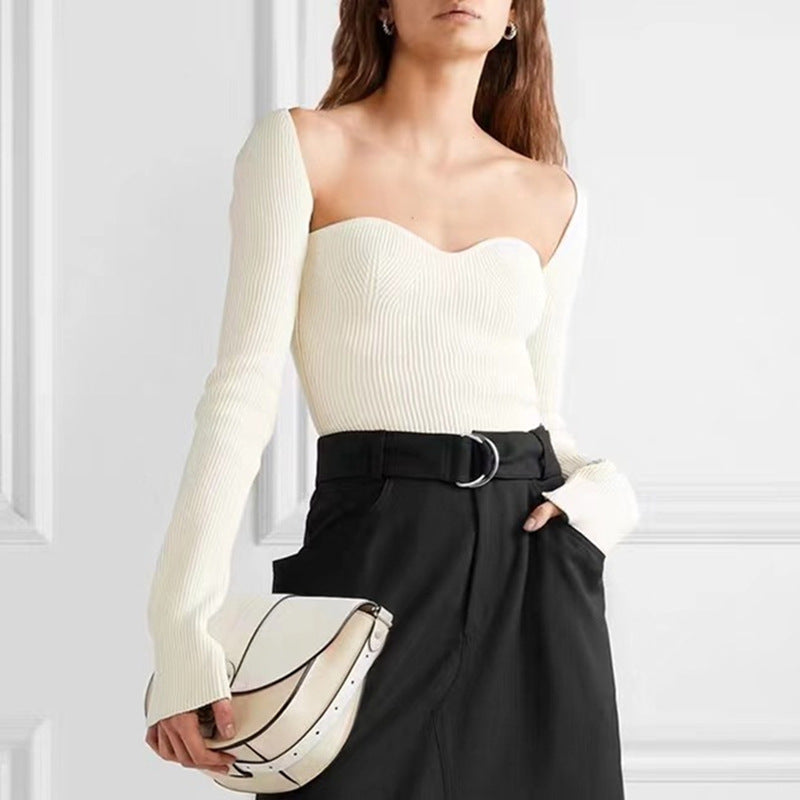 Niche Design Knitted Autumn Sneaky Sexy Sweaters