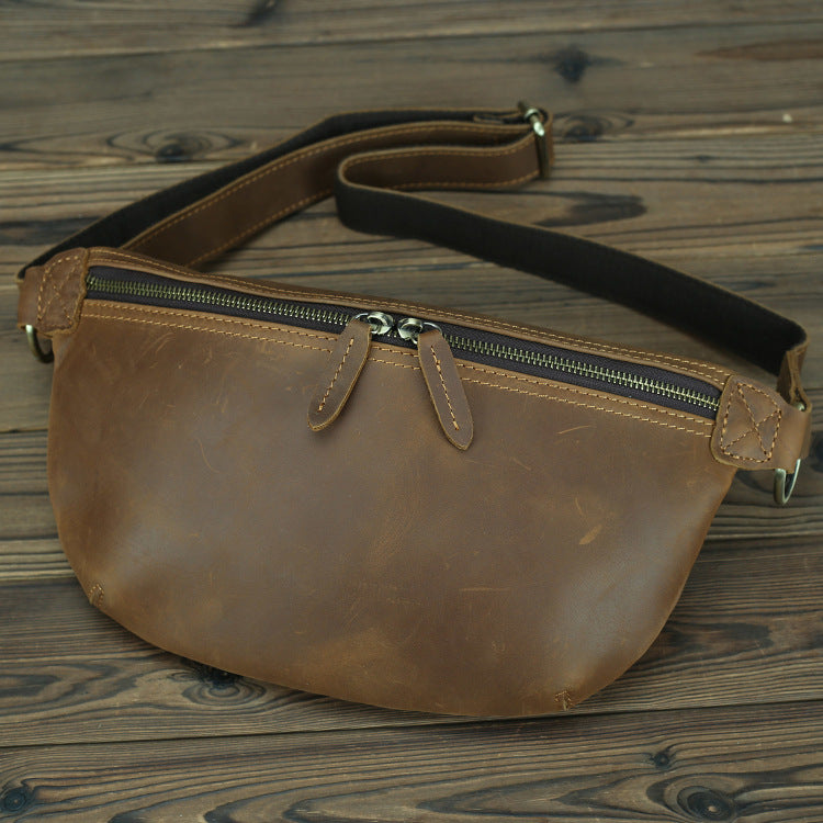 Men's Ancient Hipster Summer Retro Crazy Horse Leather First Men's Shoulder Bags