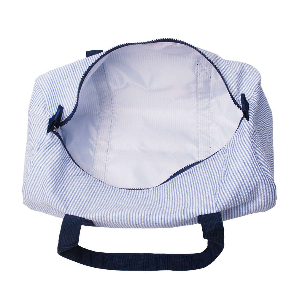 Seersucker Cotton Portable Round Acrylic Plastic Bags