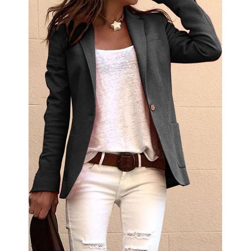 Women's Candy Color Long Sleeve Commuter Style Coats