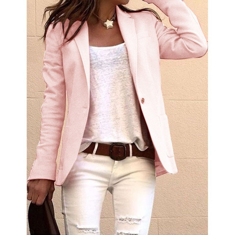 Women's Candy Color Long Sleeve Commuter Style Coats