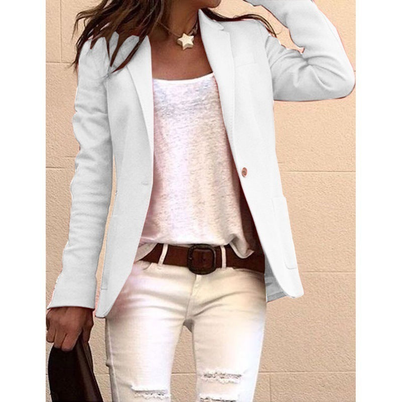 Women's Candy Color Long Sleeve Commuter Style Coats