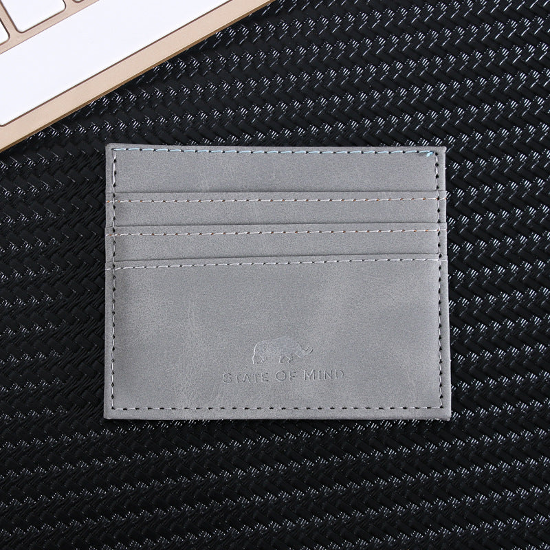 Slot Mini Leather Gift Promotion Double-sided Card Holder