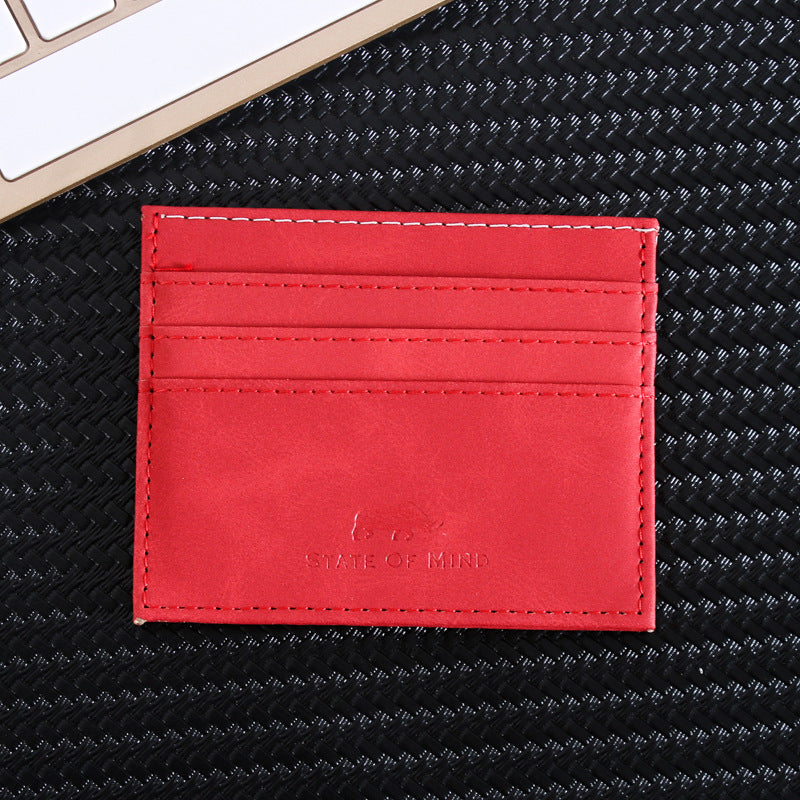 Slot Mini Leather Gift Promotion Double-sided Card Holder
