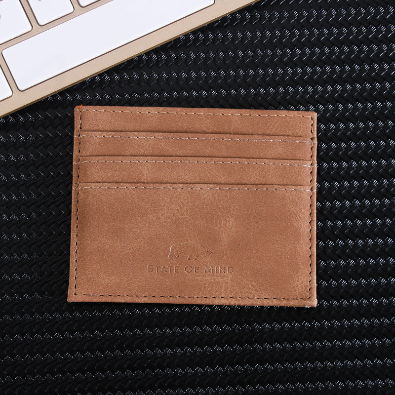 Slot Mini Leather Gift Promotion Double-sided Card Holder