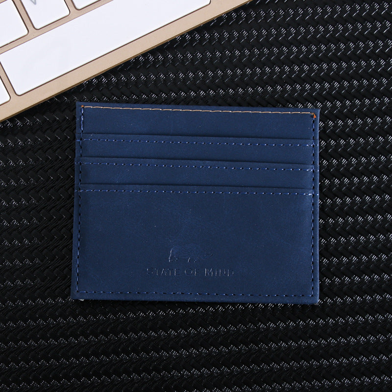 Slot Mini Leather Gift Promotion Double-sided Card Holder