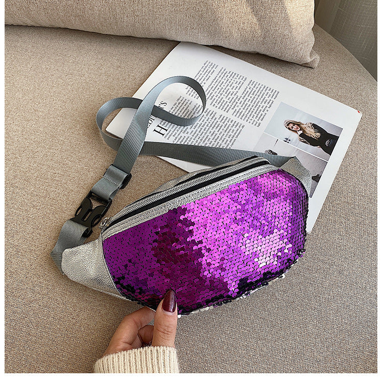 Women's Sequined For Fashion Laser Korean Trendy Men's Waist Packs
