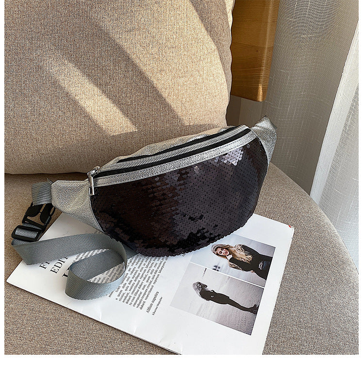 Women's Sequined For Fashion Laser Korean Trendy Men's Waist Packs