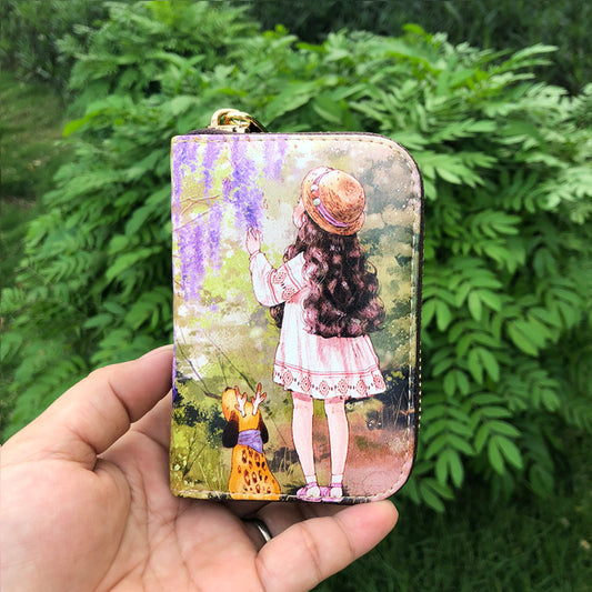 Expanding Korean Cartoon Multiple Slots Zipper Card Holder