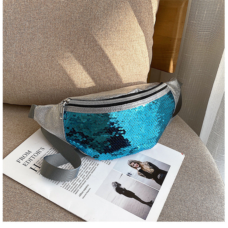 Women's Sequined For Fashion Laser Korean Trendy Men's Waist Packs