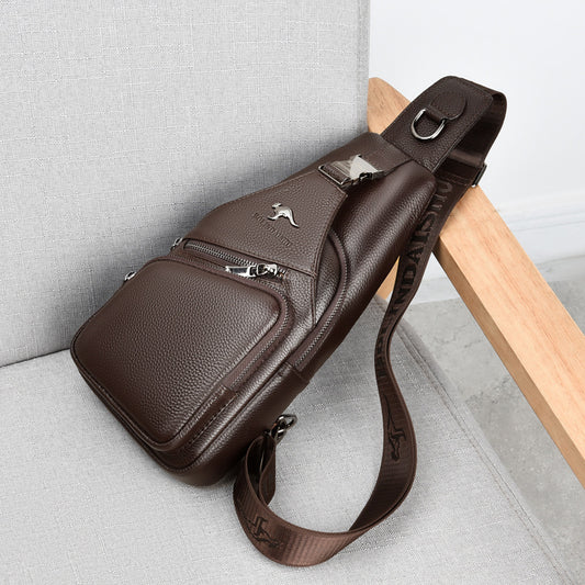 Men's Innovative First Layer Cowhide Leather Men's Chest Bags