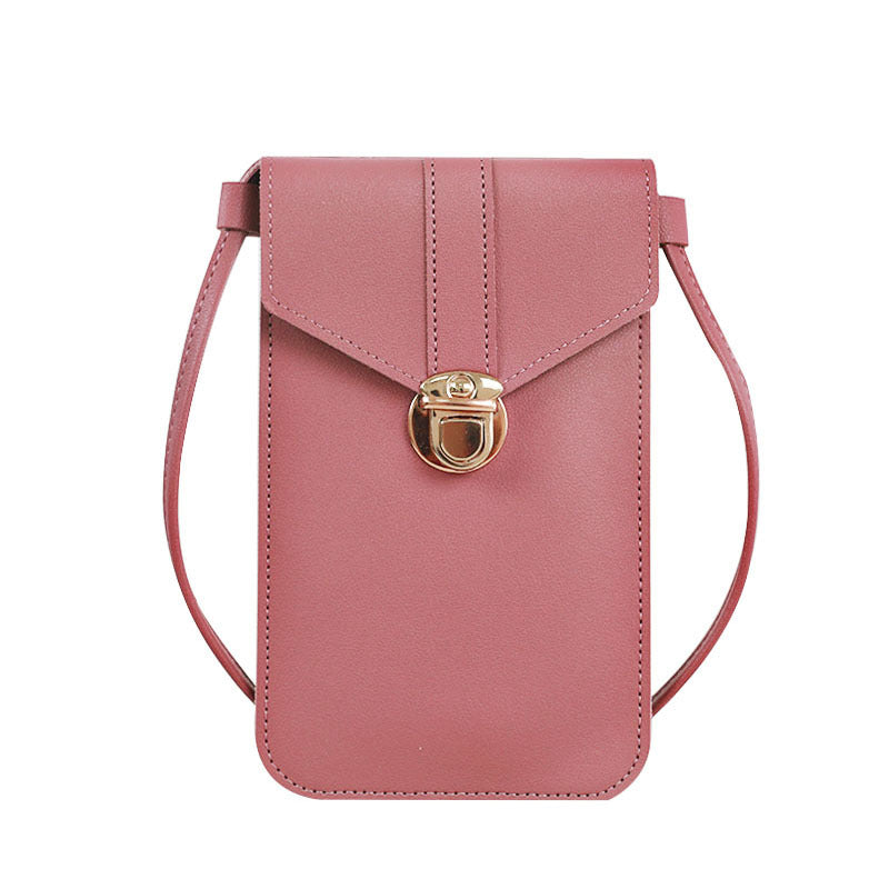 Women's Fashion Leather Touch Screen Mobile Retro Phone Bags