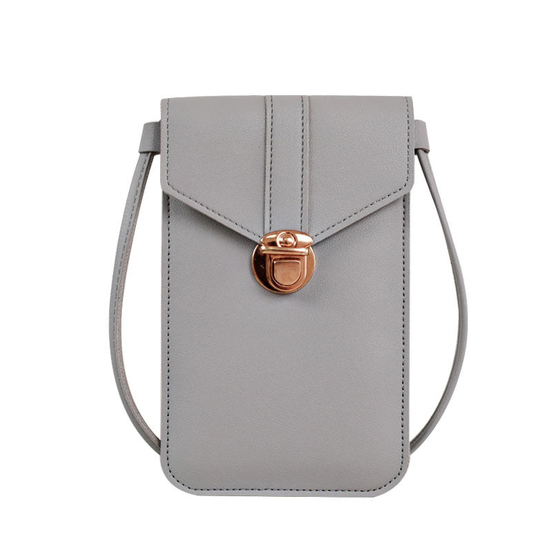 Women's Fashion Leather Touch Screen Mobile Retro Phone Bags