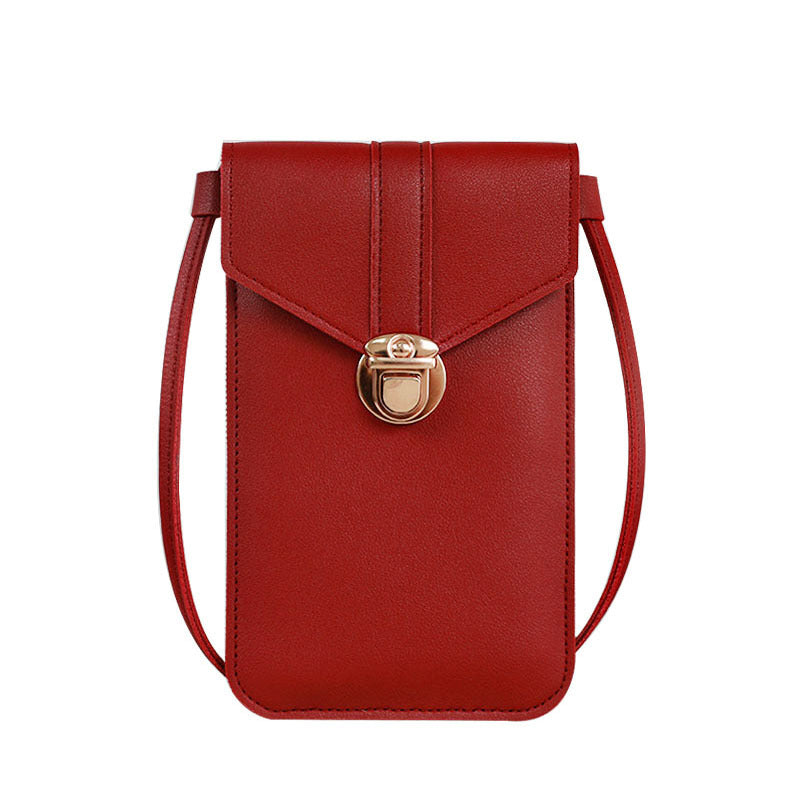 Women's Fashion Leather Touch Screen Mobile Retro Phone Bags