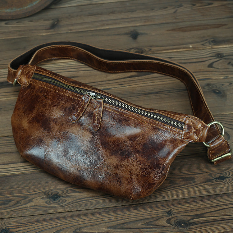 Men's Ancient Hipster Summer Retro Crazy Horse Leather First Men's Shoulder Bags