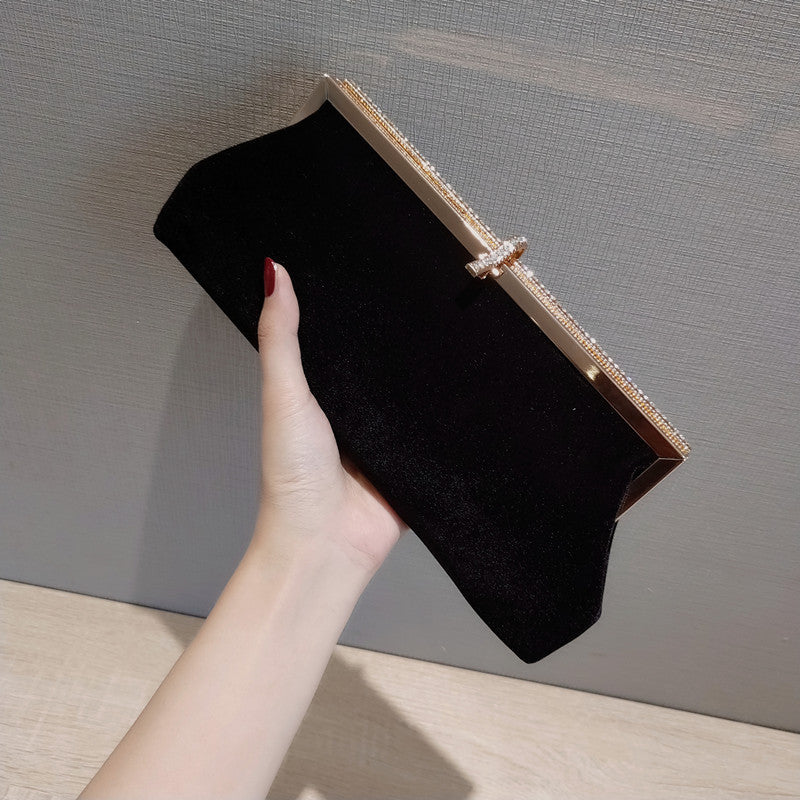 Women's Fishhook Rhinestone Clutch Dinner Dress Matching Evening Bags