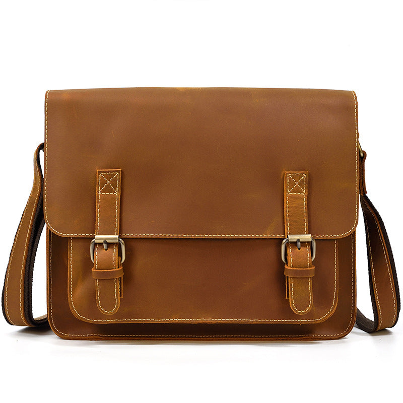 Men's Leather Crazy Horse First Layer Cowhide Men's Shoulder Bags