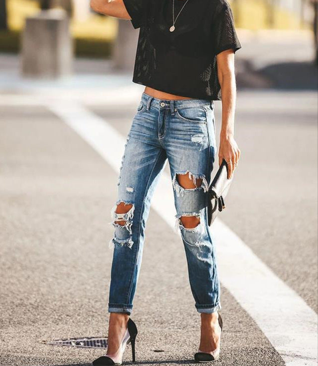 Charming Beautiful Unique Women's Skinny Ripped Women's Jeans
