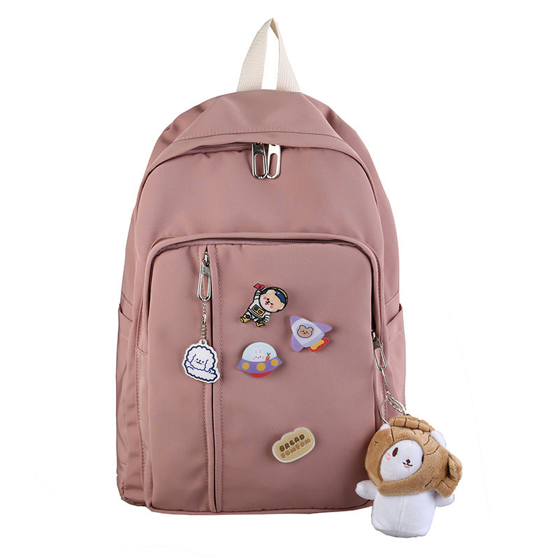 Female Korean Simple Solid Color Fashion Backpacks