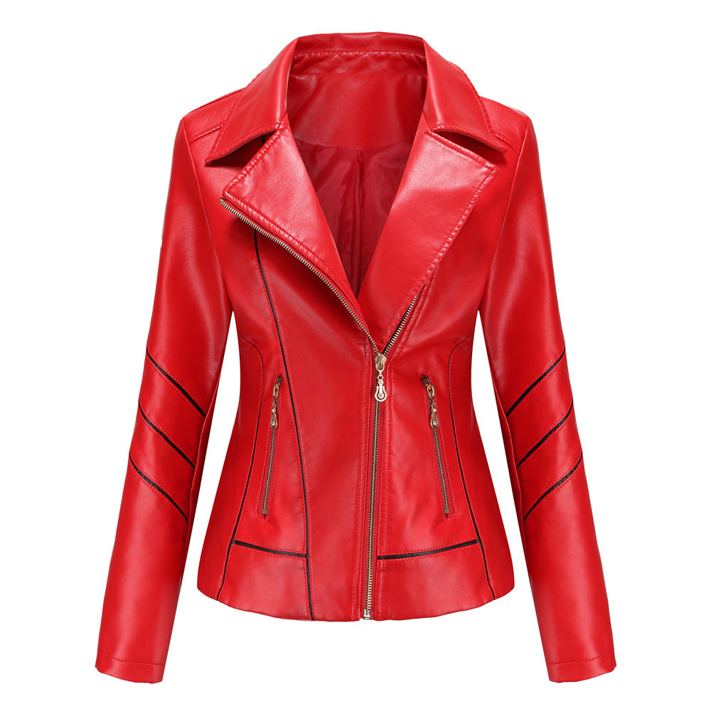 Women's Elegant Leather For Thin Motorcycle Jackets