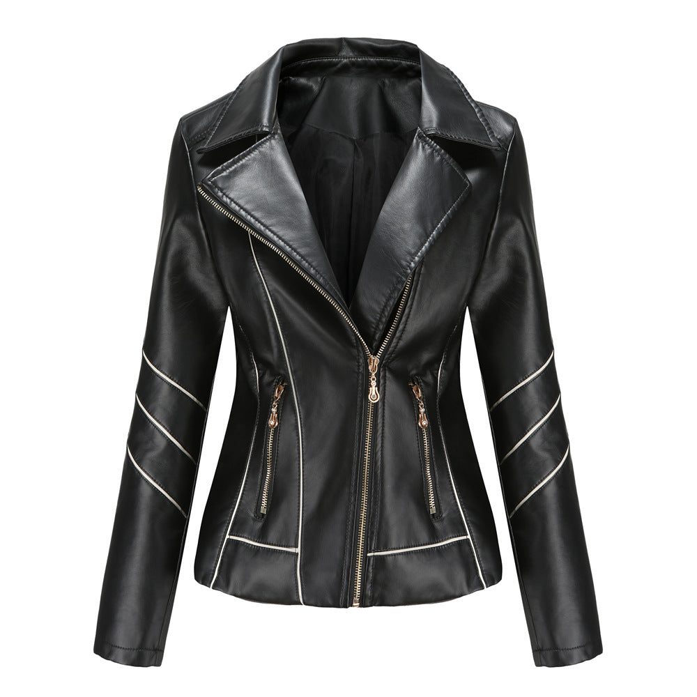 Women's Elegant Leather For Thin Motorcycle Jackets