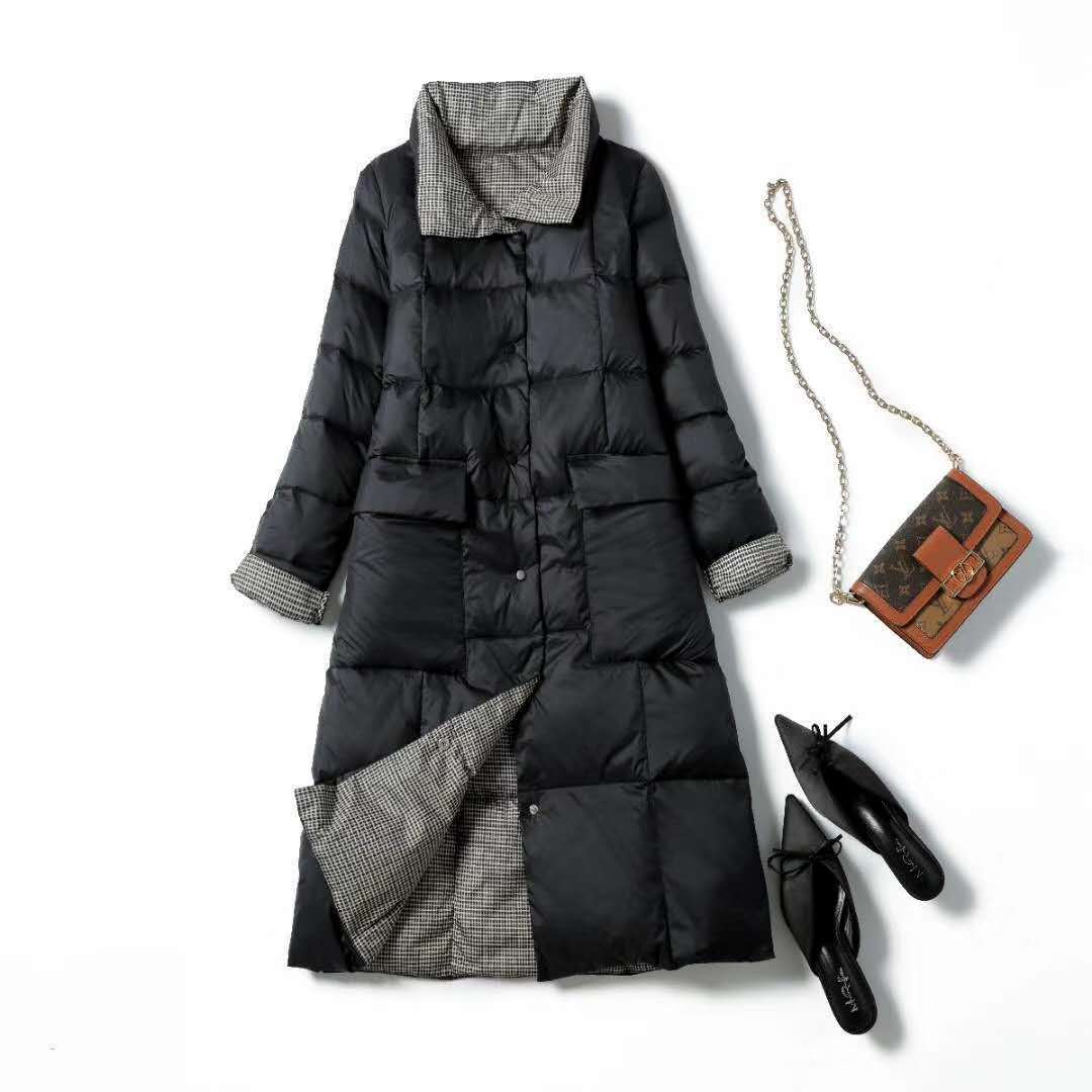Women's Double-sided Wear Down Mid-length Korean Slimming Jackets