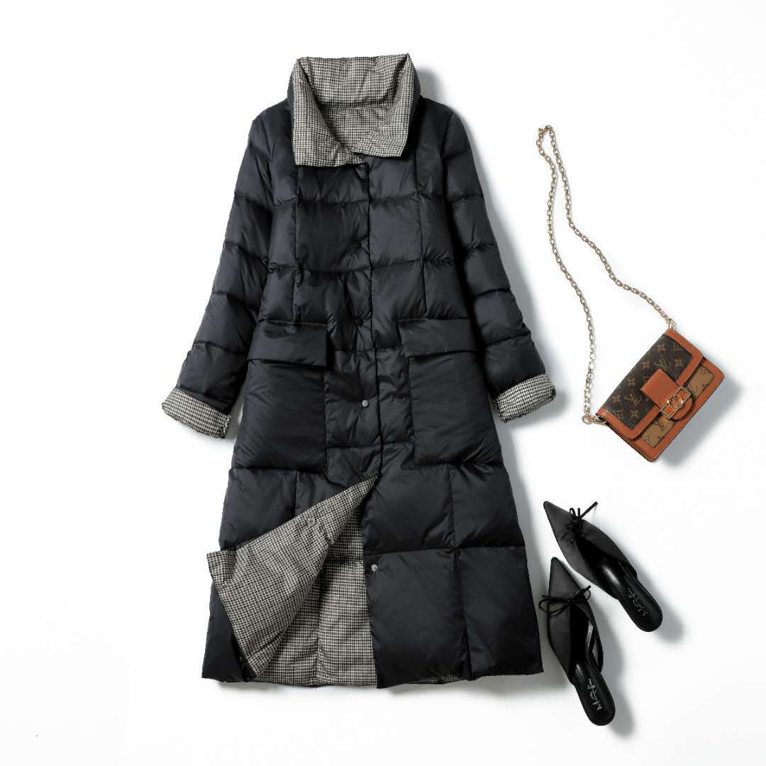 Women's Double-sided Wear Down Mid-length Korean Slimming Jackets