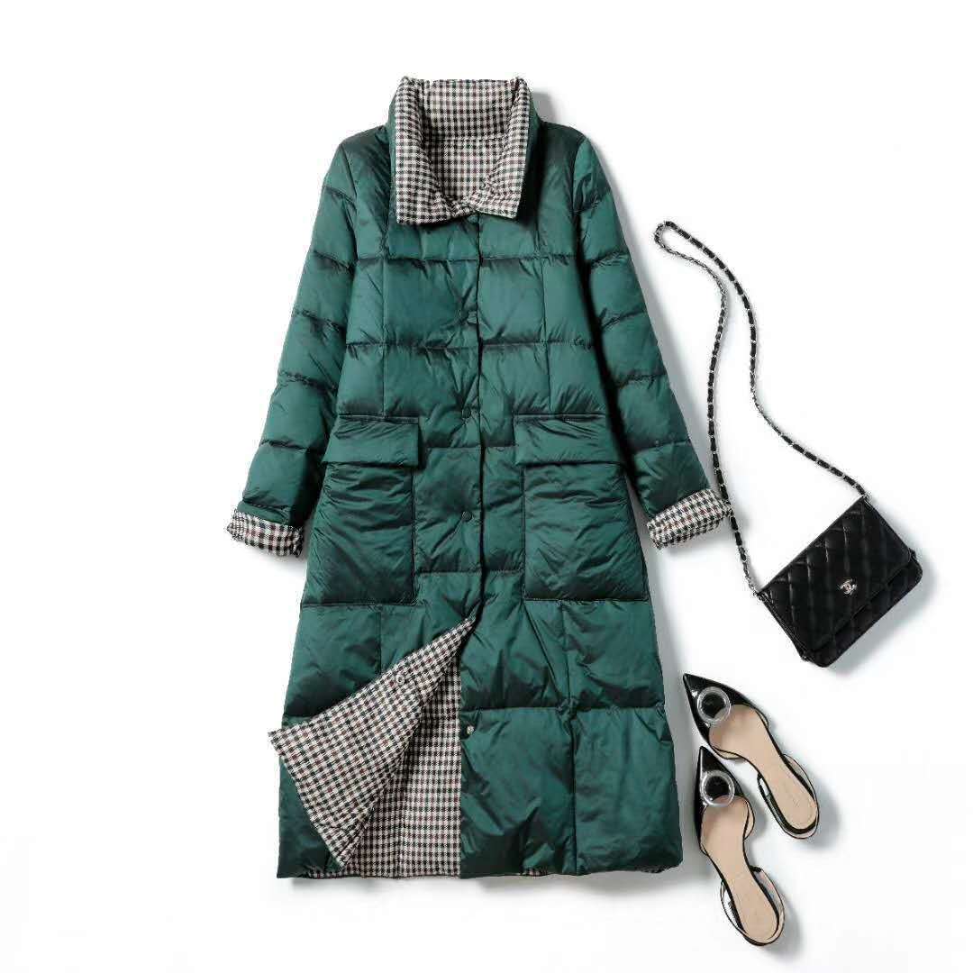 Women's Double-sided Wear Down Mid-length Korean Slimming Jackets
