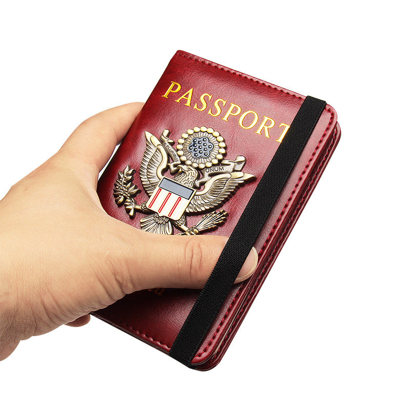 Passport Jacket Golden Badge Multiple Slots Card Holder