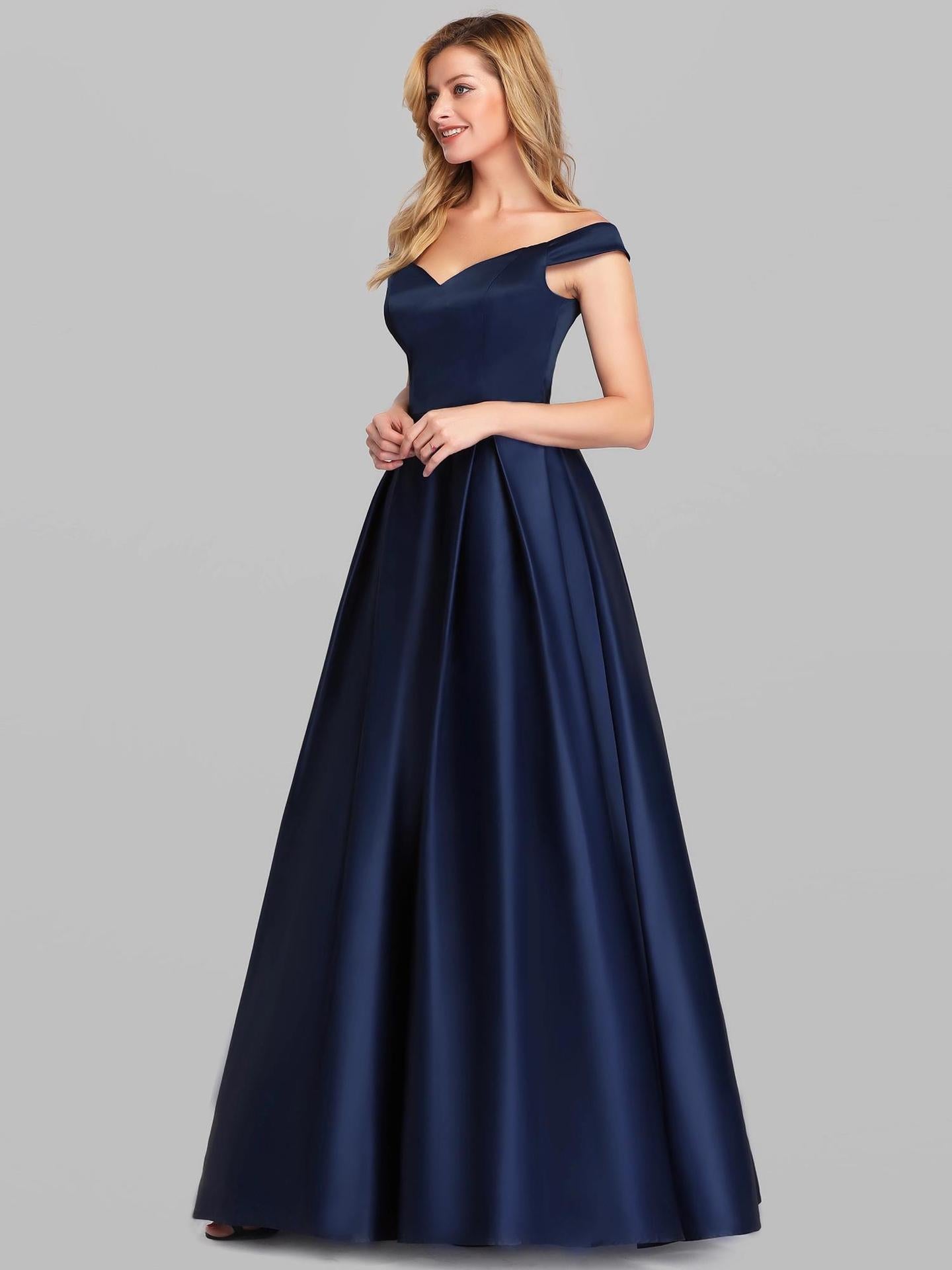 Women's Solid Color Long Retro Formal Dress Dresses