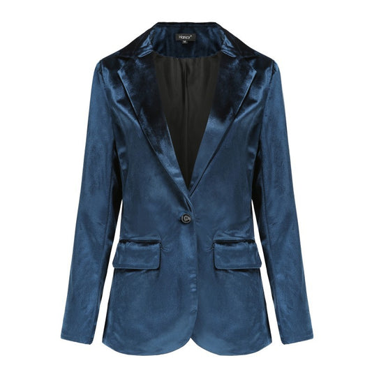 Women's Solid Color Simple Gold Veet Small Blazers