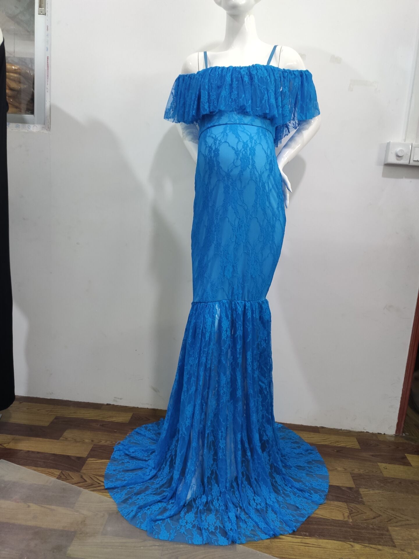Women's Lace Trailing Sleeve Long Dress Graphy Dresses