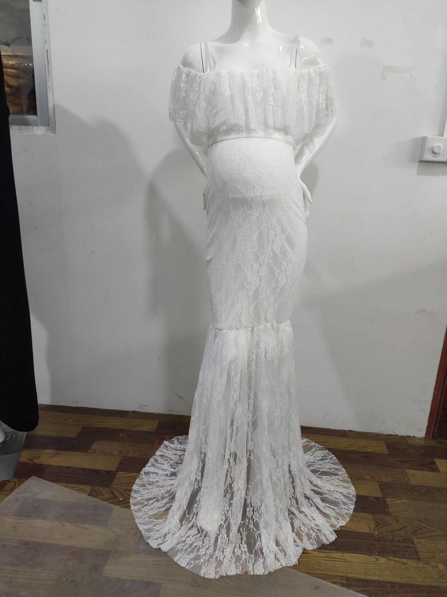 Women's Lace Trailing Sleeve Long Dress Graphy Dresses