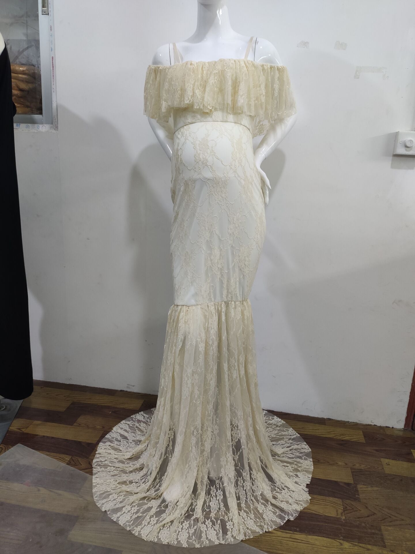 Women's Lace Trailing Sleeve Long Dress Graphy Dresses