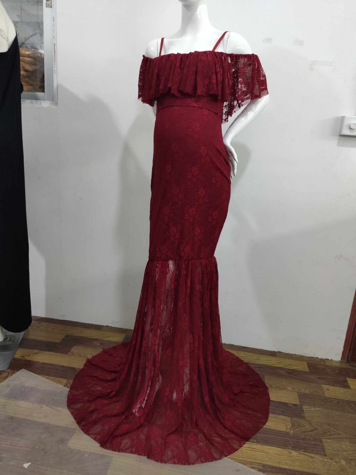 Women's Lace Trailing Sleeve Long Dress Graphy Dresses