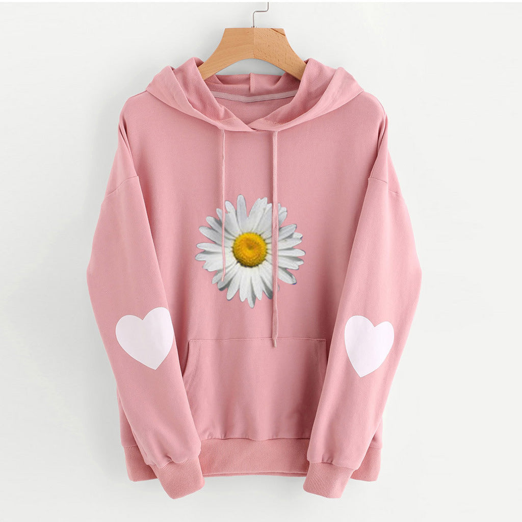 Women's Clothes Loose Hooded Print Casual Sweatshirt Women's Sweater, Sweater