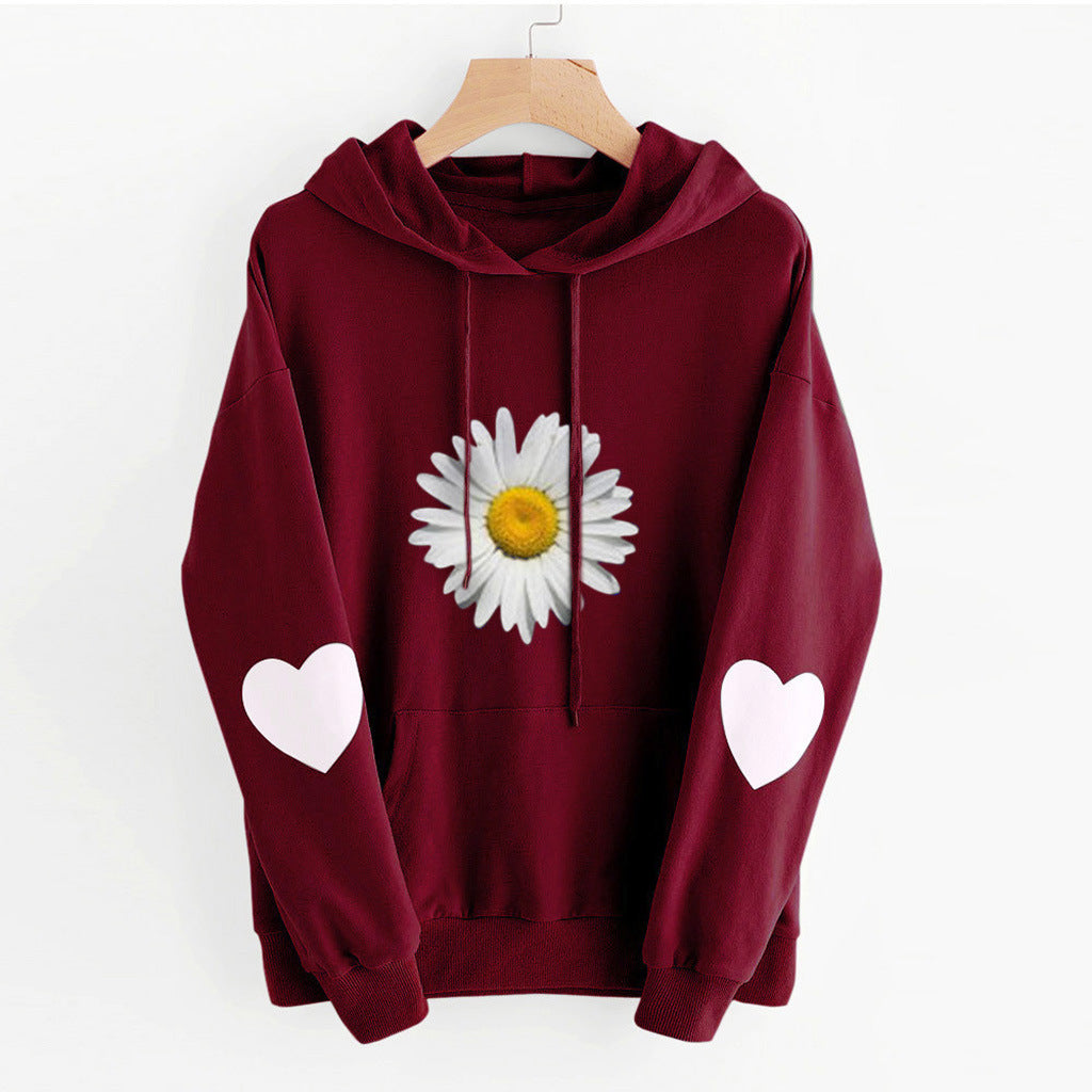 Women's Clothes Loose Hooded Print Casual Sweatshirt Women's Sweater, Sweater