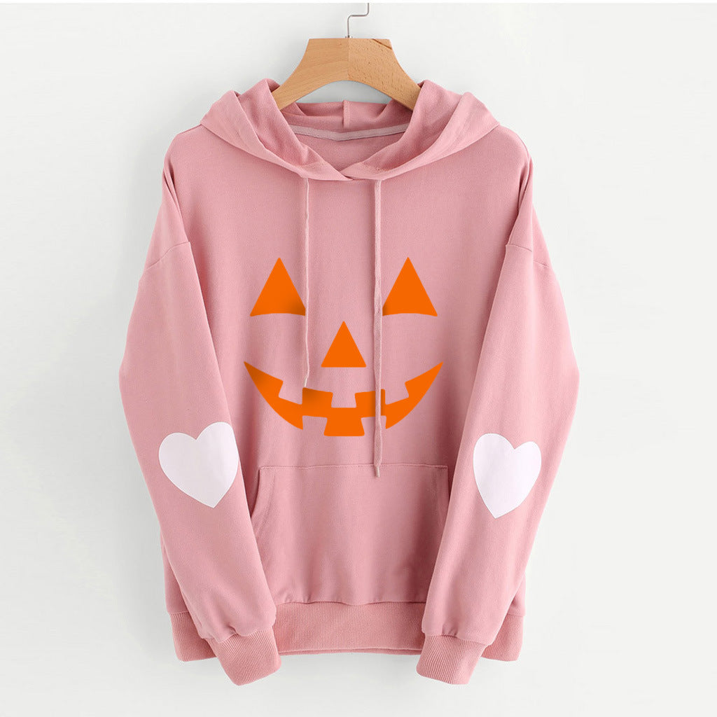Women's Clothes Loose Hooded Print Casual Sweatshirt Women's Sweater, Sweater