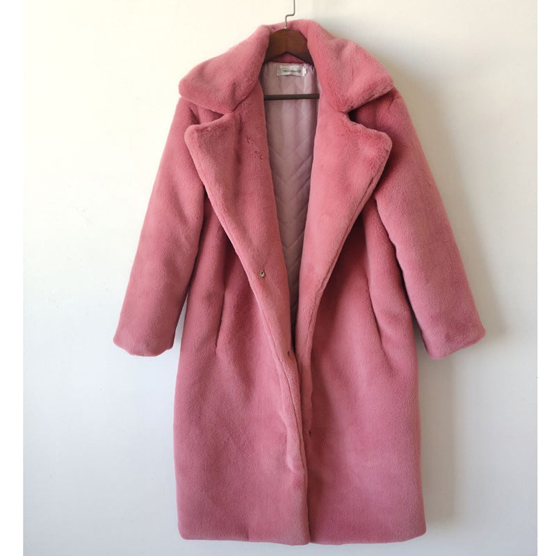 Women's Veet Fur Large Overcoat Cotton Warm Coats