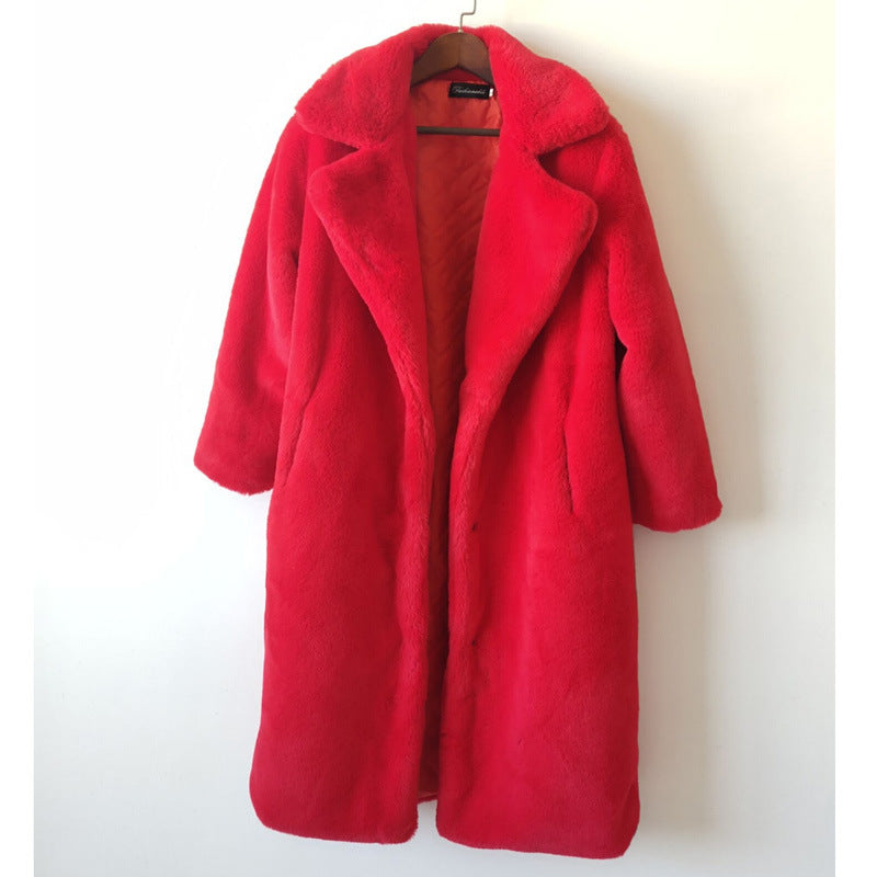 Women's Veet Fur Large Overcoat Cotton Warm Coats