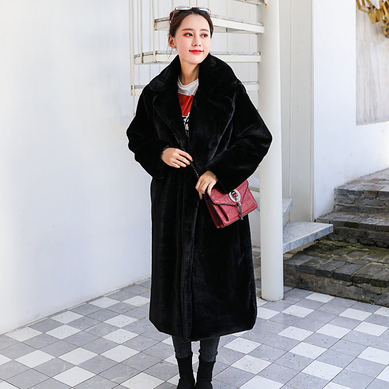 Women's Veet Fur Large Overcoat Cotton Warm Coats